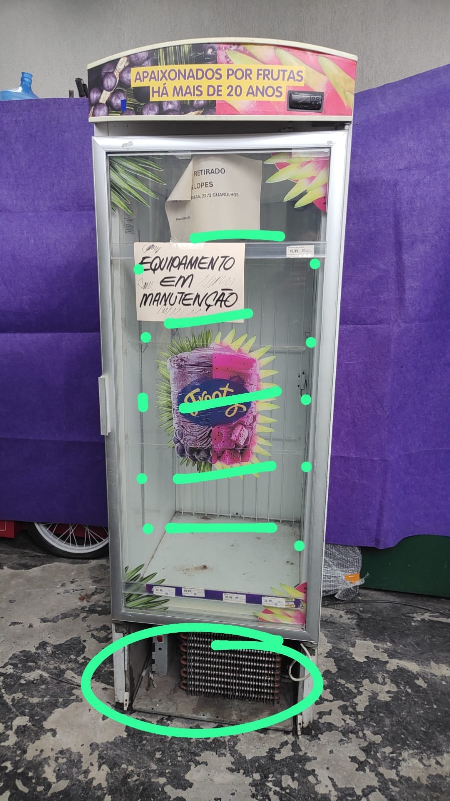 FREEZER VERTICAL METALFRIO COM DEFEITO - RG: 2163476291696-3