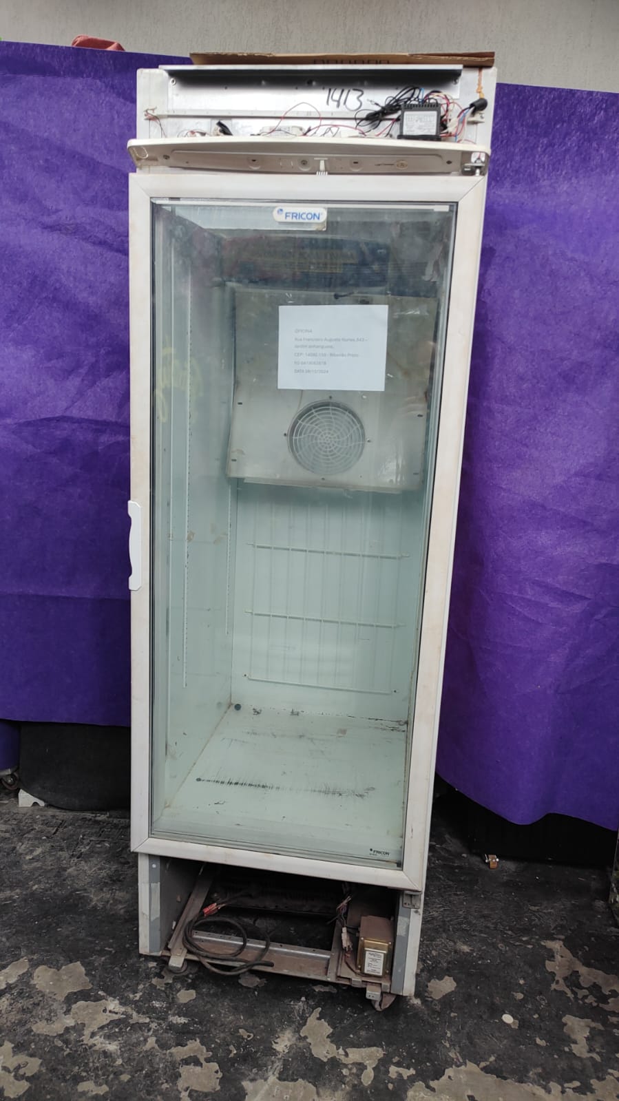 FREEZER VERTICAL FRICON COM DEFEITO - RG: 0419083818